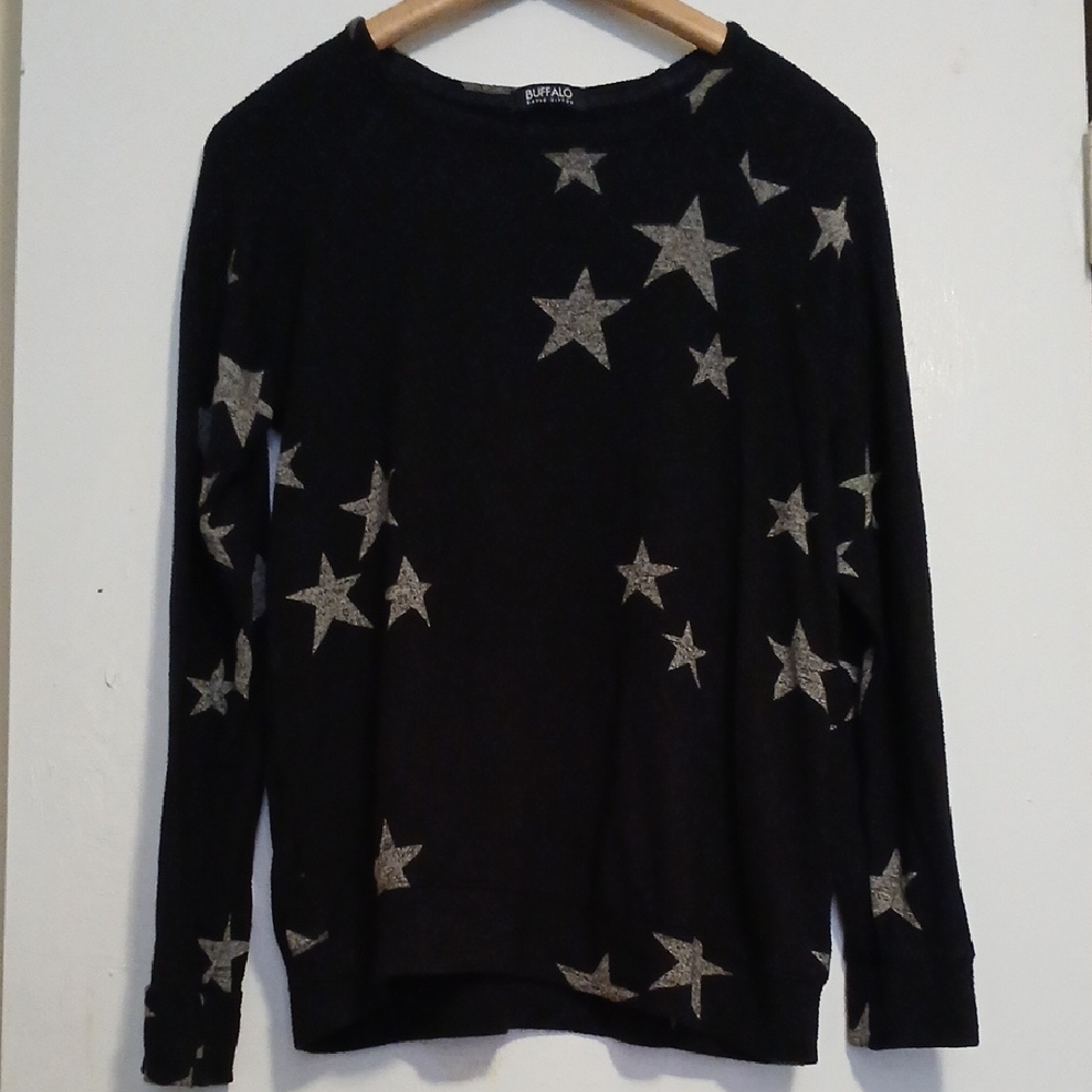 Buffalo David Bitton Womans Grey Star Sweater S